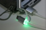 2 in 1 Jelly style TPE USB 2.0 LED light Micro Multi flat USB