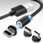 Phone Accessories Mobile Magnetic Usb Data Cable Micro Braided Usb Cable 3 In 1 Charger Cable